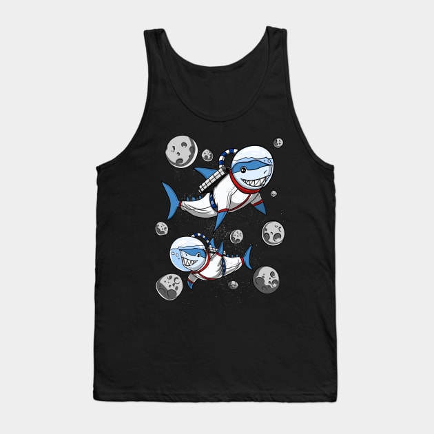 Shark Space Astronaut Tank Top by underheaven